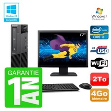 PC LENOVO M91p SFF Intel I3-2120 4Go Scheibe 2To Gravierer Wifi W7 Ecran 17 "