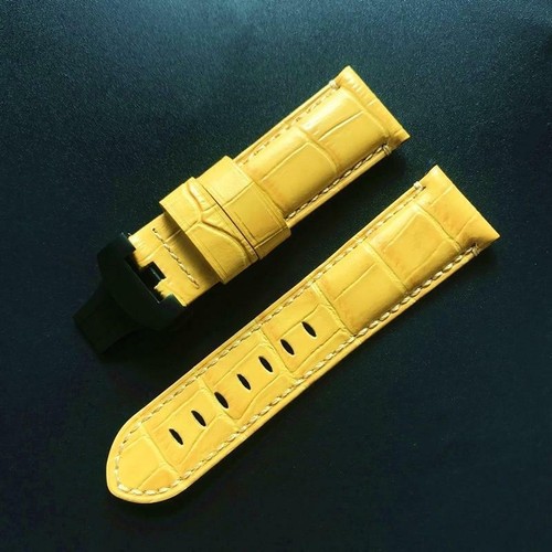 Gelb leder uhrenarmband - mm,