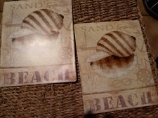 Beach - Sand - Muschel 2x Blechschild 25x20cm Schild