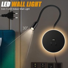 Wandmontage LED Wandleuchte Leselampe Schwanenhals Modern Bettleuchte Wandlampe