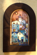 Emaille-Messing-Clossonier- Handarbeit -Bild-Buda-Pest