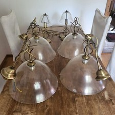 4 schöne Messing Hängelampen