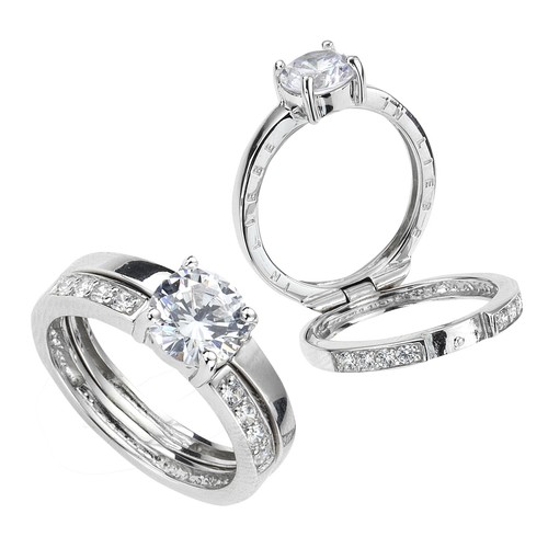 Ring 925 silber zirkonia - silber, weiß