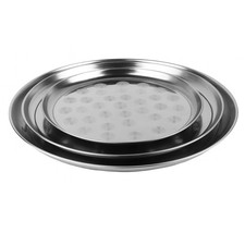 3x Serviertablett Edelstahl