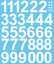 Zahlen 5cm 30 Stk weß Klebezahlen Aufkleber Folie Sticker Zahl