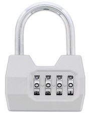 Grosses Buchner Zahlenschloss Titan weiss Vorhängeschloss Schloss Bügelschloss