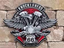 Blechschild Knucklehead 45 cm Deko USA Werkstatt Chopper Club Biker Route 66