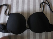 BH Schalen-BH 75 C Antigel Schwarz eingefasste Strasssteine am Träger schön