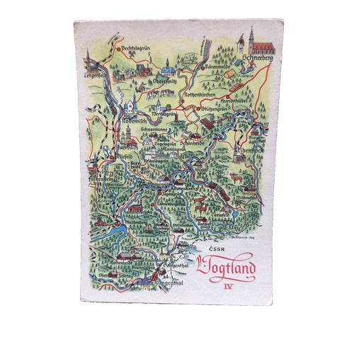 Postkarte vogtland karte - postkarte,