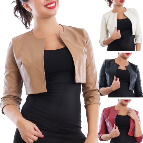 Damen jacke kurz kunstleder - damen,