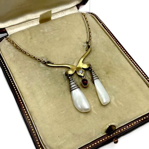 Jugendstil gold diamant rubin - jugendstil,