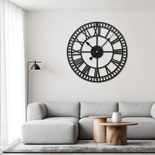 Metall Wanduhr Retro Uhr 40 cm Groß Wanduhr Leise mit Römische Ziffer