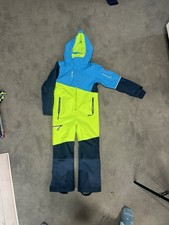 Trollkids Skianzug Grösse 128 Blau Gelb Neon Ski Outfit Schneeanzug Kinder
