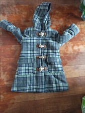 Mini Boden Mädchen Wollmantel Duffle Check, Alter 3-4 Jahre 