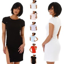 Damen kurzes Kleid Beinschlitz