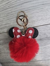 Disney Schlüsselanhänger Pom Pom Minnie Mouse Tasche Rucksack Rot