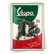 Vespa blechpostkarte italian - blechpostkarte, "italian