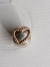 Original  Pandora Element, Clip, retired, Herzen aus 585er Gold, bicolor 
