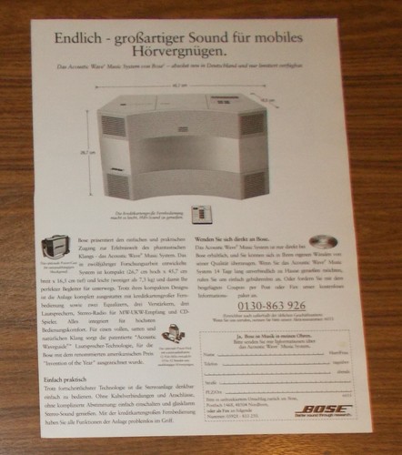Seltene werbung vintage bose - werbung,