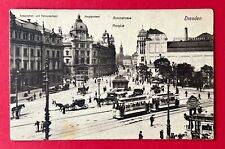 AK DRESDEN 1911 Postplatz mit Pferdekutschen und Strassenbahn   ( 154886