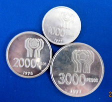 Argentinien: 1000 Pesos 1977, 2000 Pesos 1978,´3000 Pesos 1977 Silber