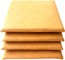 4x Sitzkissen Sitzauflage Polster Skai Outdoor Antirutsch 40x40x3 cm hellbraun