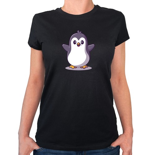 Damen shirt pinguin comic - damen, t-shirt