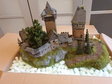 Diorama Burg Falkenstein ,  H0/1:87 , mit Beleuchtung , mit Granit & Felsen