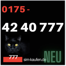 Prepaid SIM- Karte Congstar Allnet Rufnummer NEU Nummer Guth. 10€ 42407777777777