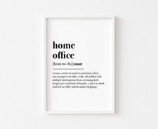 Home Office Definition Druck | Büro Wandkunst | Lustiges Büro Poster