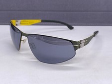 Ic Berlin Sonnenbrille Herren grau gelb gekrümmt Reese verspiegelt shield