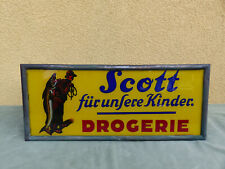 alte Leuchtreklame SCOTT für unsere Kinder Drogerie Thekenleuchte um 1910 - TOP