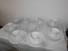 Teeservice Kaffeeservice Service Hutschenreuther Grüne Blüte 6 Pers. 23 Teile