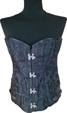 Damen Korsett Corsage Bustier Schwarz Steampunk Gr. M