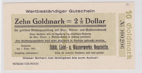 Goldmark banknote notgeld - goldmark,