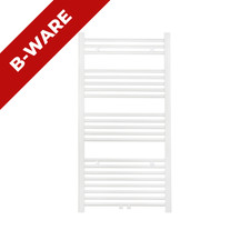 Badheizkörper Mittelanschluss und Seitenanschluss Flach Quer Rohr Weiß 115x60 cm