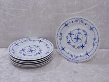 6 x DDR Ilmenau Porzellan Suppenteller Indisch Blau Strohblume Echt Kobalt 