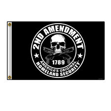 Große Biker Chopper Skull Totenkopf Security Shotgun USA Flagge Fahne Banner