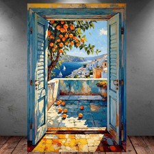 LEINWAND BILD ER XXL ABSTRAKT MEDITERRAN LANDSCHAFT MEER BLICK WAND POSTER P1875