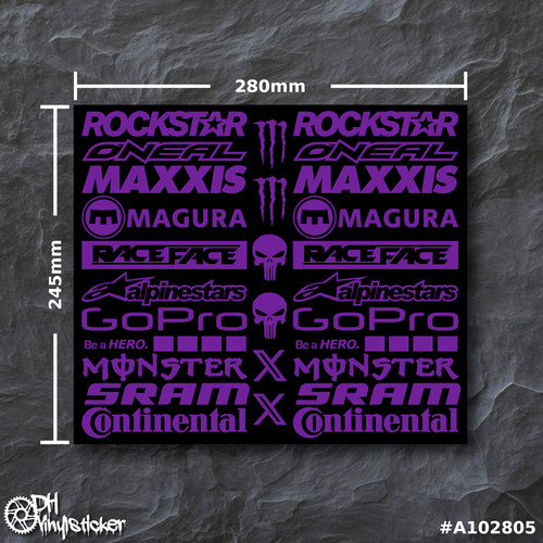 Sponsoren stickersatz lila - stickersatz,