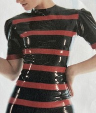 Latex Top, Shirt, Shooting, Gr. XS, Westward Bound, Schwarz Rot