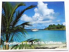 Werbe-Aufkleber Lufthansa Segelflüge in die Karibik Segeln German Airline 80er