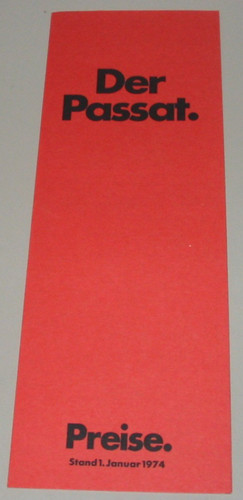 Prospekt preisliste passat - vw,
