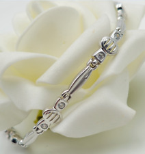 Brillant-Armband -585er Weiß-Gold + 14 Brillanten , 0.56 ct. -8,40 gr. -19,00 cm