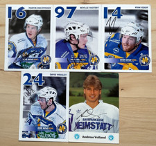 5 original signierte Autogrammkarten Ak EHC München Hedos Eishockey