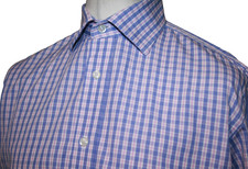 Savoy Taylors Guild Herren französisches Bündchen formelles Hemd 16,5"/42 blau/pink schick