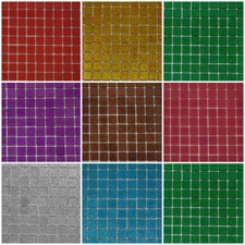 Glitzermosaik auf Netz 20x20 mm Soft Glas 2x2 Glitter Basteln Weihnachten