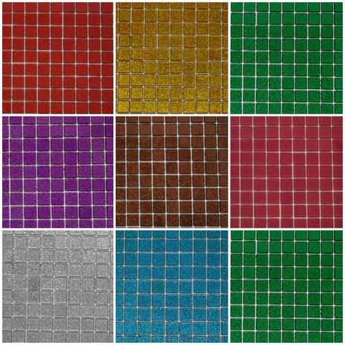 Glitzermosaik auf netz 20x20 - netz,