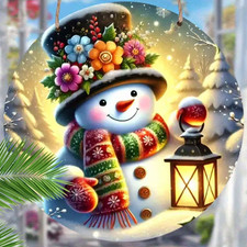 Fensterbild Winter Schneemann