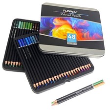 Buntstifte in Blechdose, 48 Stück, Farblich sortiert